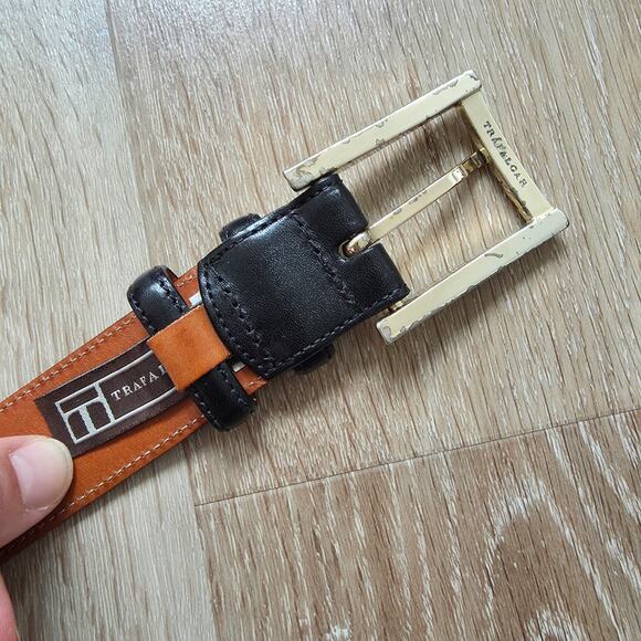 Trafalgar Men's Black Leather Dress Belt 44/100 1101TF40-001 Extra Large Basic - Picture 3 of 8